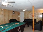Game Room Downstairs with Flat Screen TV, Pool Table, Card Table